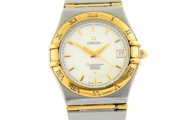 OMEGA - a Constellation Perpetual Calendar bracelet watch. Stainless steel case with yellow metal