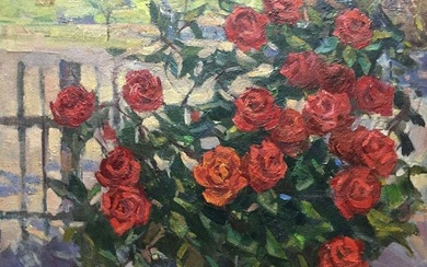 Oil painting Red roses Belov Victor Emelyanovich