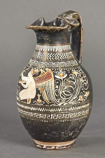 Oinokoein black ceramic, Magna Grecia, workshops of