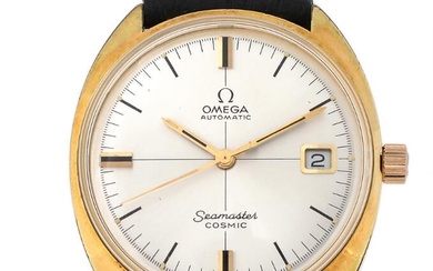 Omega A wristwatch of gold-plated steel. Model Seamaster Cosmic. Mechanical movement with...