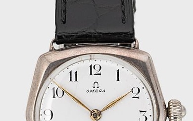 Omega - An early 20th century Swiss silver wristwatch