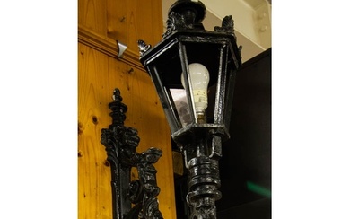 PAIR OF BLACK CAST IRON OUTSIDE LIGHTS