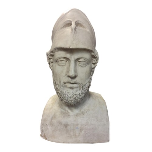 PERICLES, A 20TH CENTURY LIFE SIZE PLASTER BUST. (27cm x 24c...