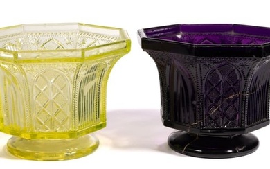 PRESSED LACY GOTHIC ARCH OPEN SUGAR BOWLS