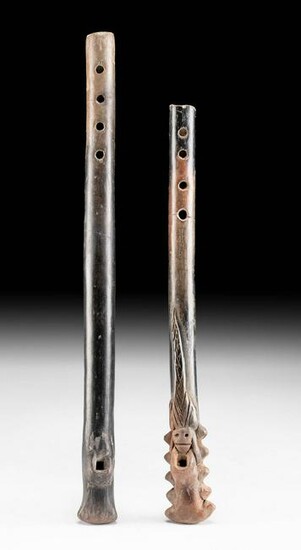 Pair of Colima Pottery Flutes