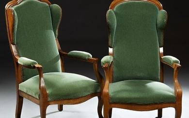 Pair of French Louis Philippe Style Upholstered