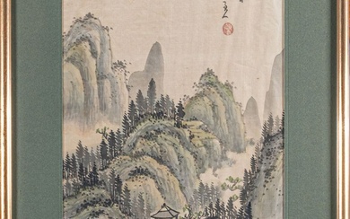 Peinture de paysage, Chine, début du XXe... - Lot 278 - De Baecque et Associés