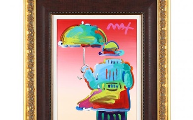 Peter Max (American, born 1937), Umbrella Man on Blends, Version II