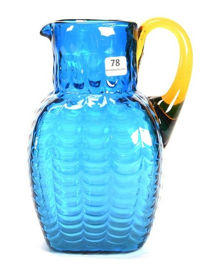 Pitcher, Phoenix Art Glass, Sapphire Blue