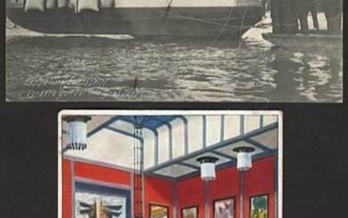 Poststück - Partie Motivkarten zum Thema Zeppelin sowie 4 Stück Literatur zum Thema Luftfahrt/Zeppelin