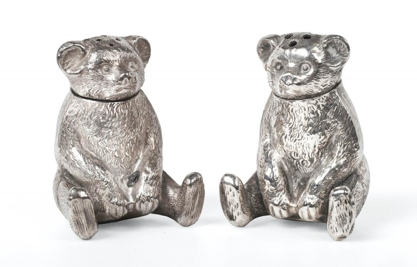 A Pair of Edward VII Silver Novelty Pepperettes, by Gourdel...
