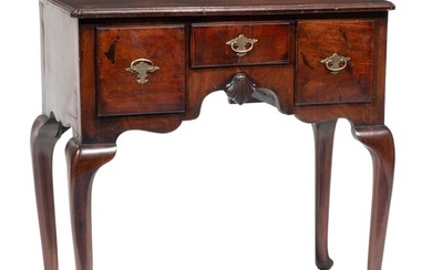 Queen Anne-Style Carved Mahogany Lowboy