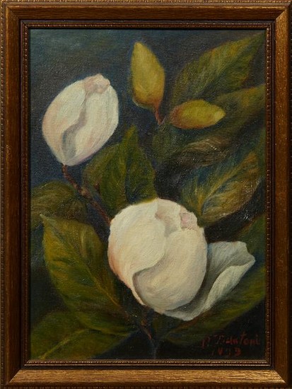 R. Dantoni, "Magnolia Blossoms," 1899, oil on board