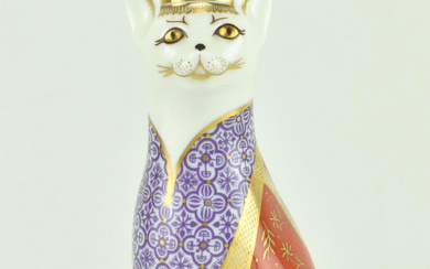 ROYAL CROWN DERBY - ROYAL CATS ABYSSINIAN CHINA PAPERWEIGHTS