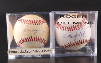 Reggie Jackson and Roger Clemens Signed Rawlings Official Baseballs