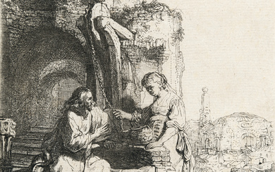 Rembrandt Harmensz. van Rijn (1606 Leiden - Amsterdam 1669) – Christ and the Woman of Samaria, among
