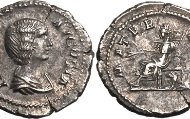 Roman Empire Julia Domna (wife of Septimius Severus) AD 196-211 AR Denarius Extremely fine; attractive old cabinet tone