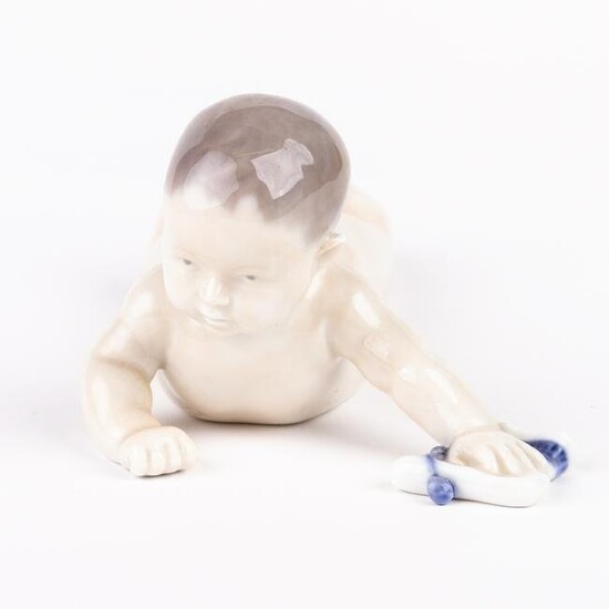 Royal Copenhagen Denmark Porcelain Child Crawling Figure