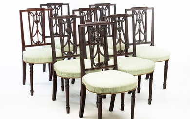 SET OF EIGHT SHERATON SIDE CHAIRS.