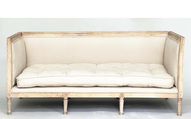 SOFA, French Louis XVI style bleached cherrywood framed with...