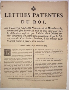 SOMME. CONTRIBUTION PATRIOTIQUE de 1789: «Lettres …