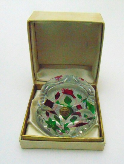 Saint Louis glass paperweight and box