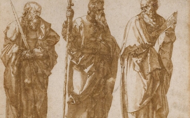 Saints Simon, Thomas and Paul, after Durer, Attributed to Jan de Bisschop