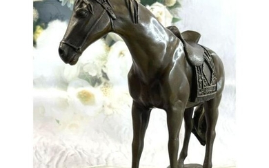 Signed Bronze Horse Sculpture