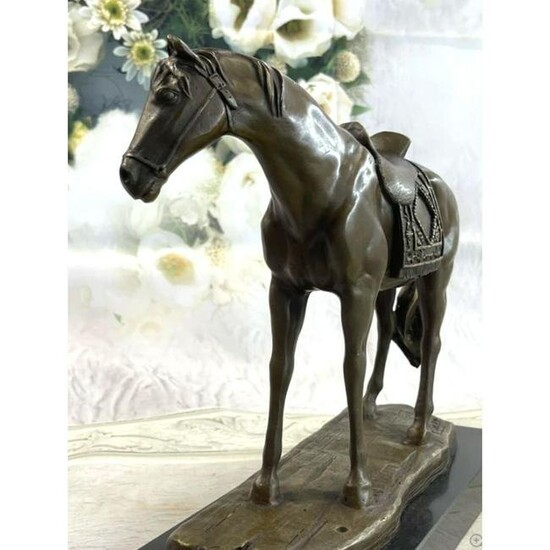Signed Bronze Horse Sculpture