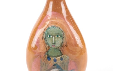 Signed Polia Pillin Ceramic Vase, Mid to Late 20th Century