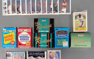 Six miniature baseball and basketball card boxed sets plus others