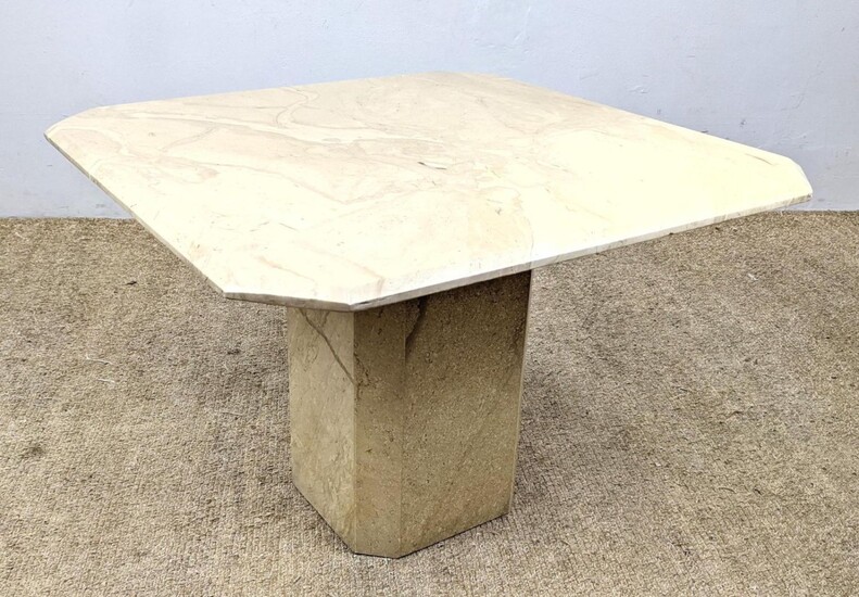 Square Stone Occasional Table with clip Corners. Bevel