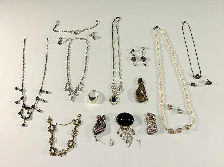 Sterling, Pearl and Costume Jewelry Lot