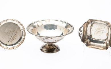 Sterling Silver Dish, Bowl, and Footed Bowl