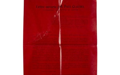 TRACT TRACT SURRÉALISTE. LETTRE OUVERTE À PAUL CLAUDEL. Paris, juillet 1925. In-8, (pl...