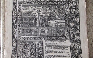 The Works Of Geoffrey Chaucer Now Newly Imprinted / The Canterbury Tales: Prologue (Single Page Proof Of The Preliminary 1893 Version)