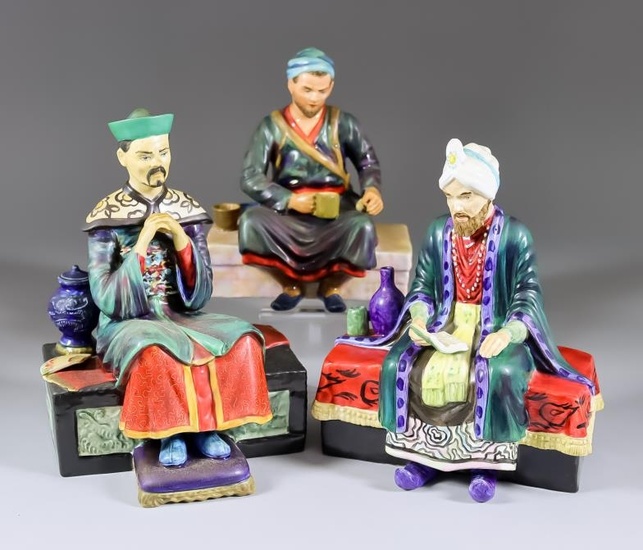 Three Reg Johnson Pottery Figures - "Mandarin", 8.25ins high,...