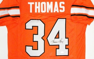 Thurman Thomas Autographed Orange Jersey- JSA W *4