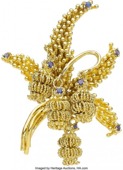 Tiffany & Co. Sapphire, Gold Brooch Stones: Rou