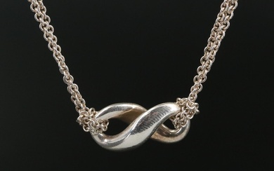Tiffany & Co. Sterling Double Chain Infinity Necklace