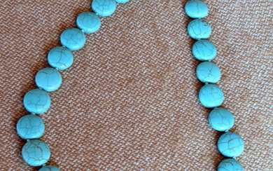 Turquoise necklace 43 cm long 1 cm diameter turquoise...