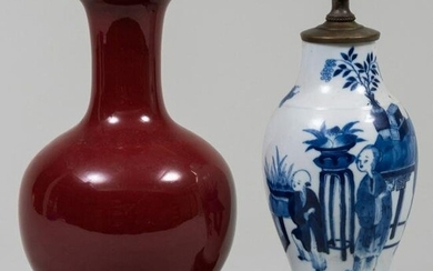 Two Chinese Porcelain Vessels Mounted as Lamps