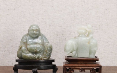 Two Chinese jade carvings