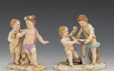 Two Meissen Putti Figurines