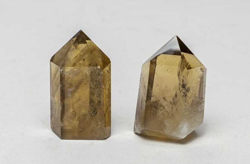 Two Rare Royal Gold Crystal Stone Point