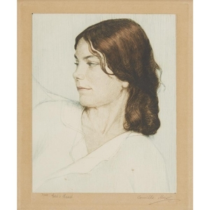 UNKNOWN ARTIST (20th century) "GIRL'S HEAD" Pencil signed 'Corneille...