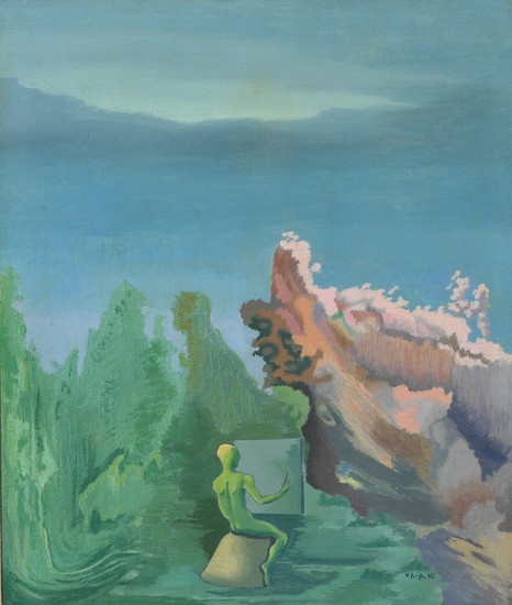 Vilhelm Bjerke-Petersen: Untitled. Signed v.b.-p. 40. Oil on canvas. 71×61 cm.