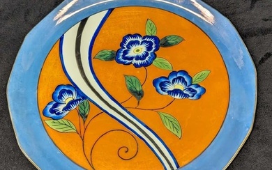 Vintage Japanese China Glossy Flower Plate