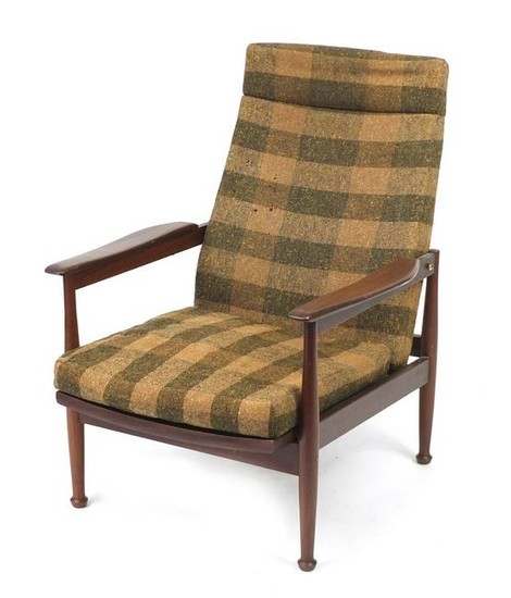 Vintage Scandinavian rosewood reclining chair with