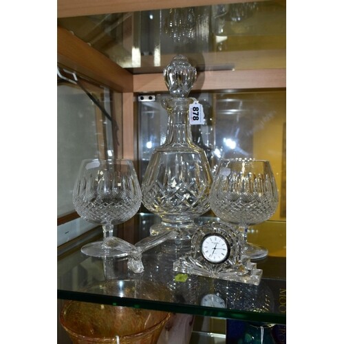 WATERFORD CRYSTAL, comprising a Lismore brandy decanter, two...